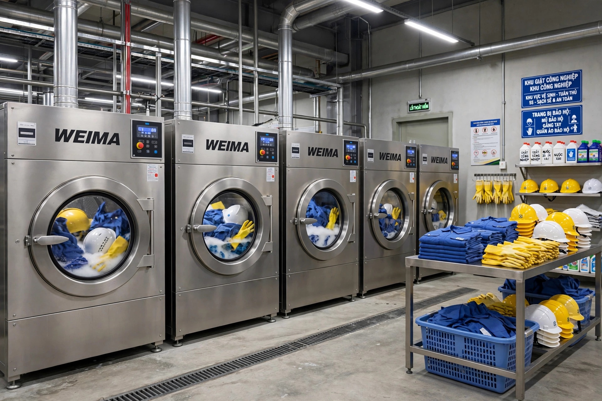 Máy Giặt Công Nghiệp Weima Cho Khu Công Nghiệp: Giải Pháp Giặt Đồng Phục Và Đồ Bảo Hộ